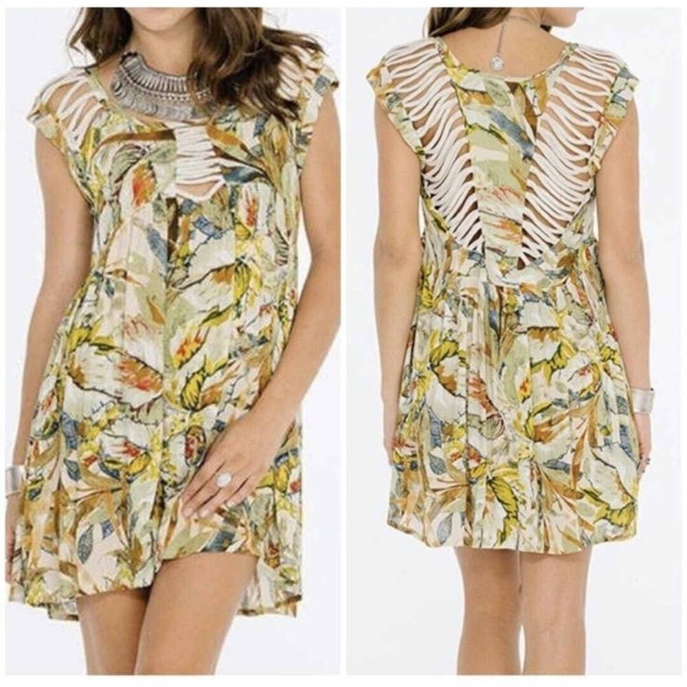 Chelsea & Violet Yellow Green Sundress Sleeveless Mini